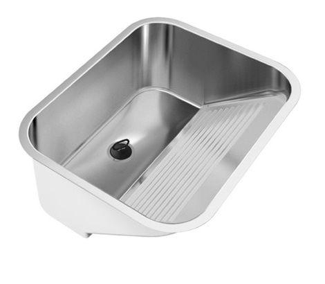 Tanque monobloco 30L aço INOX 304 Acetinado/Polido 53X43 X23CM - GHELPLUS Imagem de Tanque monobloco 30L aço INOX 304 Acetinado/Polido 53X43 X23CM