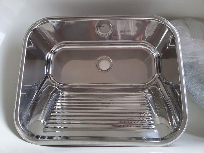 Tanque monobloco 30L aço INOX 304 Acetinado/Polido 53X43 X23CM - GHELPLUS Imagem de Tanque monobloco 30L aço INOX 304 Acetinado/Polido 53X43 X23CM