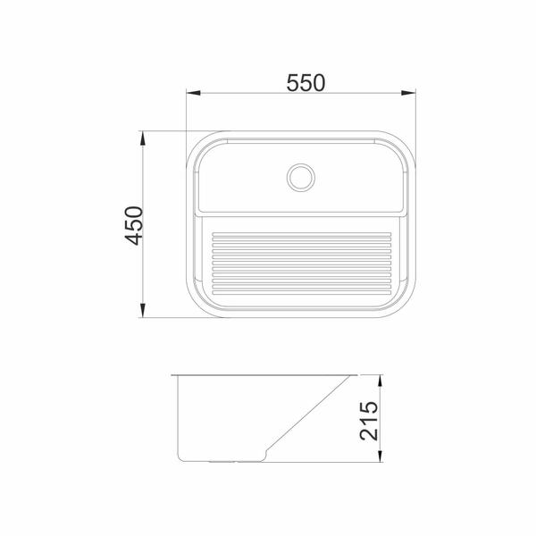 Imagem de Tanque Monobloco Embutir 30 Litros Acetinado Inox 55X45Cm