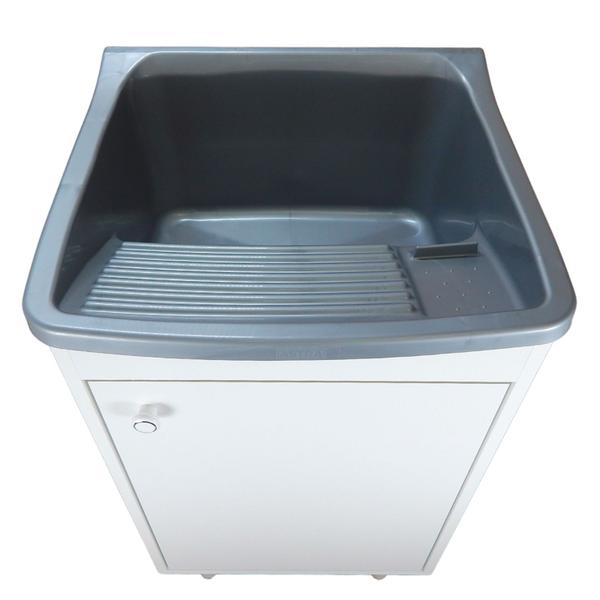 Tanque Plástico 22 litros Para Lavar roupas com Gabinete MDF - Sil Happy Storee Imagem de Tanque Plástico 22 litros Para Lavar roupas com Gabinete MDF