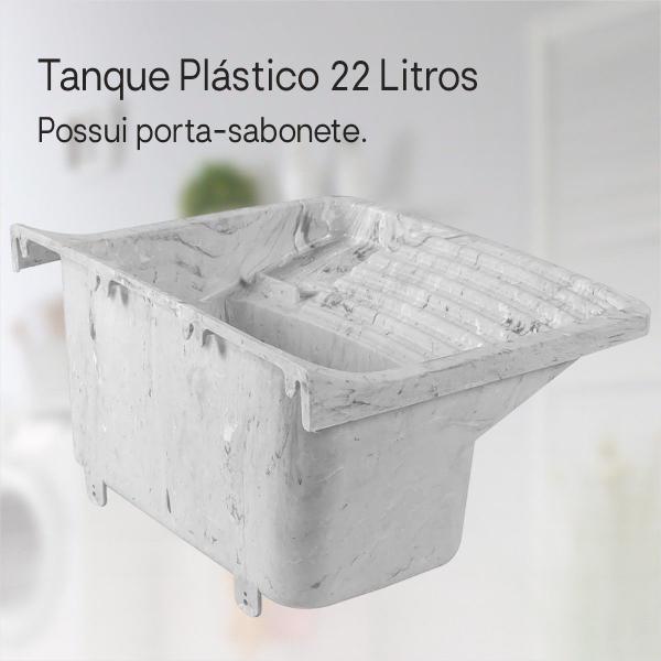 Tanque Plástico Marmorizado 22 L 47 X 42,8 X 26,7 Branco - astra Imagem de Tanque Plástico Marmorizado 22 L 47 X 42,8 X 26,7 Branco