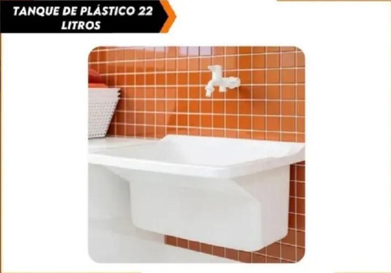 Imagem de Tanque plastico para lavar roupas 22 litros 47x43x27 Branco Astra