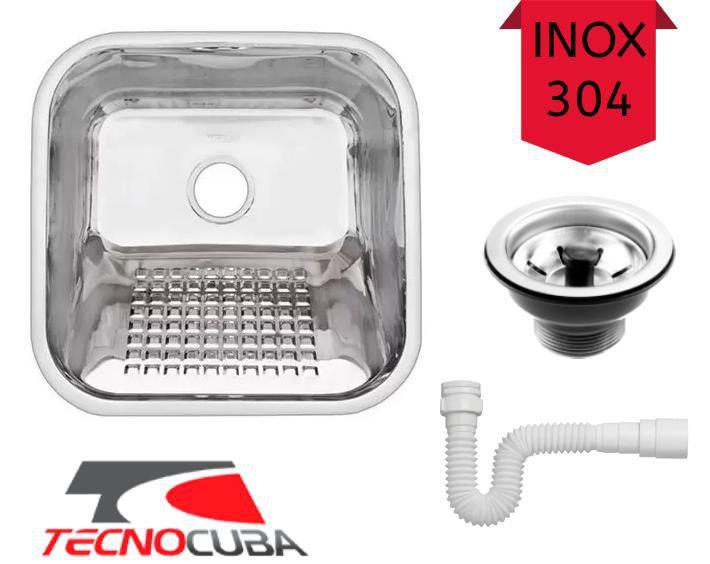 Tanque Square 40x40 + válvula + sifão (Polido) - Tecnocuba Imagem de Tanque Square 40x40 + válvula + sifão (Polido) - Tecnocuba
