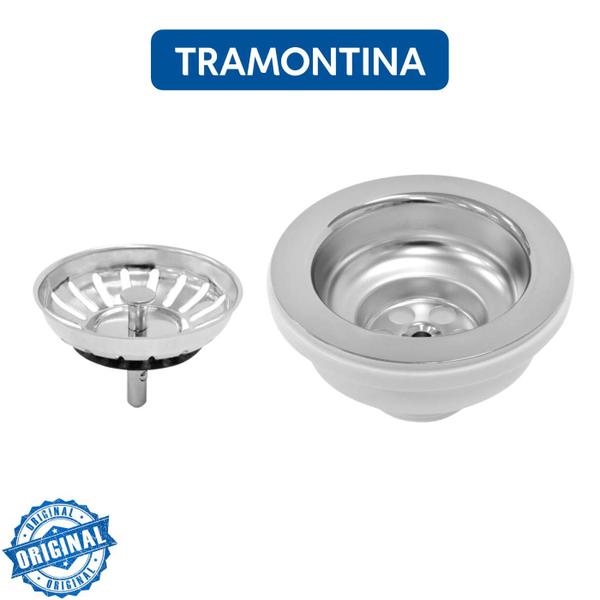 Imagem de Tanque Tramontina  50x40 Hera 34 L  Aço Inox Acetinado + Cuba Tramontina 40x34x17 Cozinha Prime Número N 0