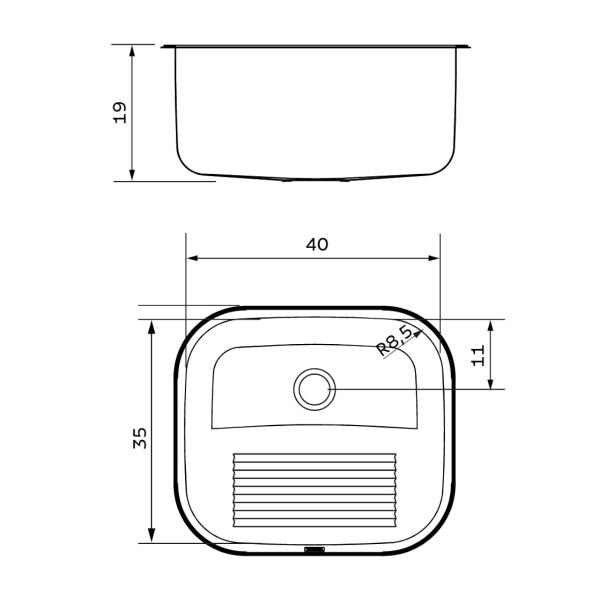 Imagem de Tanque Tramontina Hera Compact 19 Litros em Aço Inox Acetinado 40x35 cm