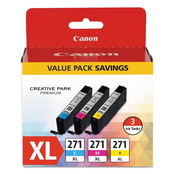 Imagem de Tanques de tinta Canon CLI-271XL de alto rendimento ciano/magenta/amarelo x3