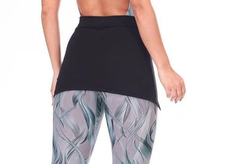 Imagem de Tapa Bumbum Academia Fitness De Amarrar Caminhada DryFit P M G Preto Azul Cinza