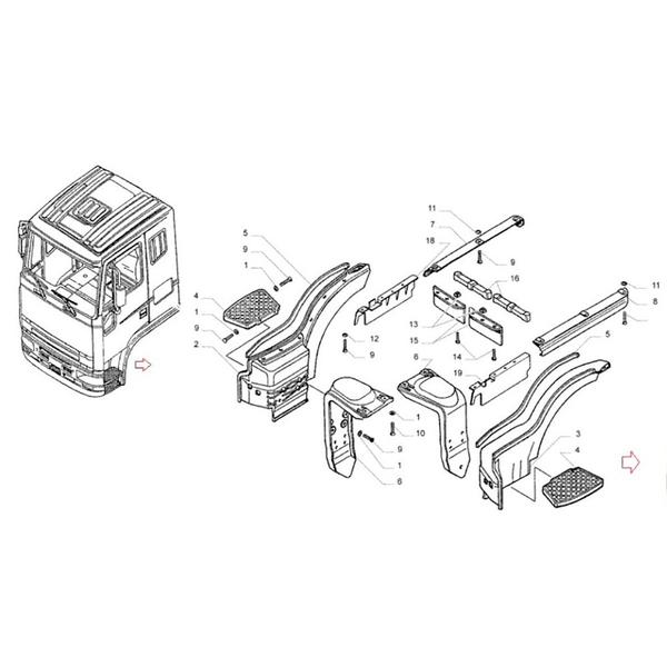 Imagem de Tapa Estribo Iveco 160E21 170E21 Superior Lado Esquerdo 9701