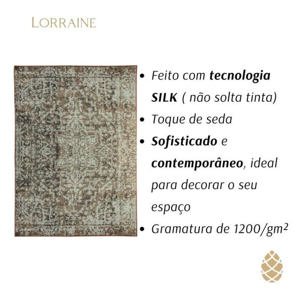 Imagem de Tapete 140X200Cm Sala Retangular Sultan Silk Antiderrapante