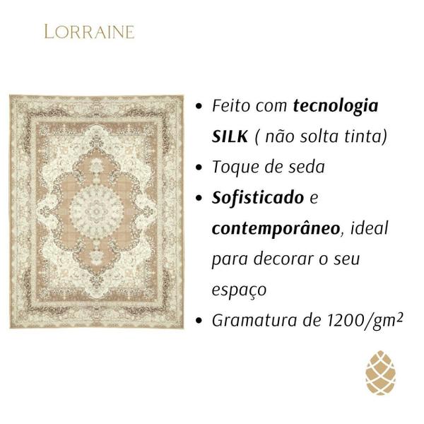 Imagem de Tapete 140X200Cm Sala Retangular Sultan Silk Antiderrapante