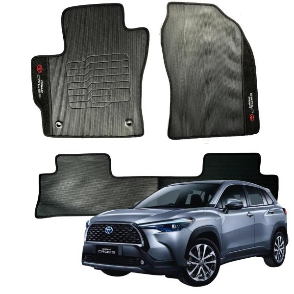 Imagem de Tapete 3 Pecas Personalizado Toyota Corolla Cross Bordado 2021 A 2024 