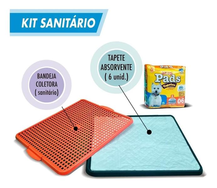 Imagem de Tapete Absorvente 6 Unidades 60x55cm + Sanitario Plástico