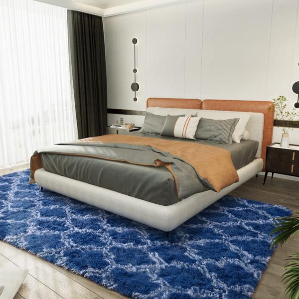 Imagem de Tapete Area LOCHAS Luxury Shag Geometric 150x240cm azul claro/branco