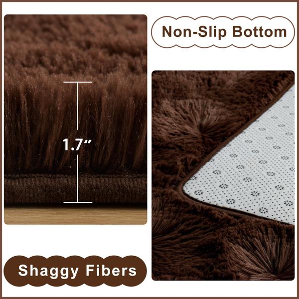 Imagem de Tapete Area Ompaa Fluffy Super Soft Shaggy 150 x 240 cm marrom