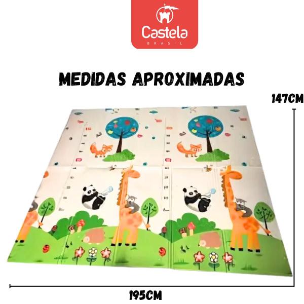 Imagem de Tapete Atividade 2 Em 1 Infantil Eva Cidade Girafa Bebe Dobravel Castela