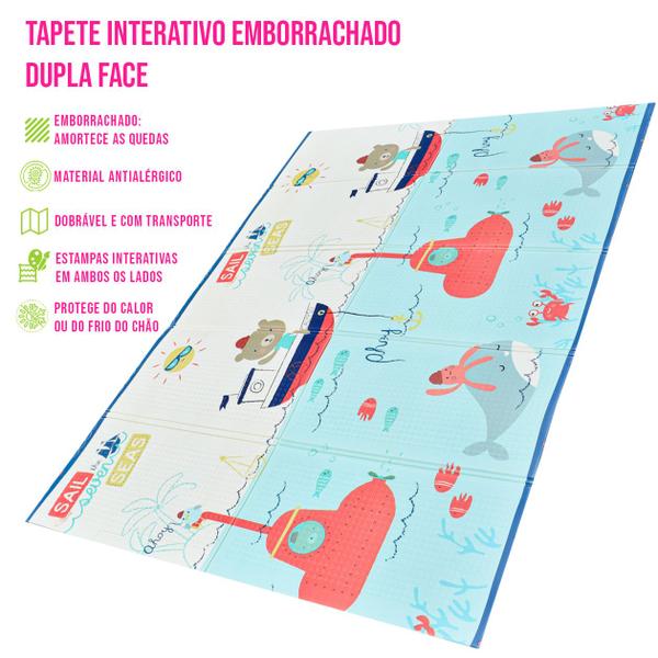 Imagem de Tapete Atividades Infantil Premium Dupla Face Macio Gigante 2,00x1,50M Tatame Térmico para Bebês