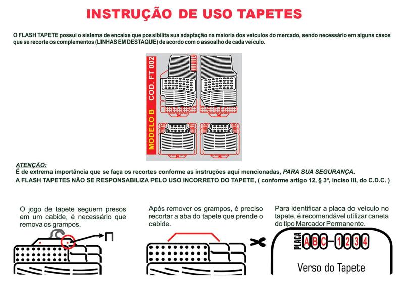 Imagem de Tapete Automotivo GM Chevrolet Spin Zafira Captiva em Pvc Ecológico Universal + Tapete do Túnel Traseiro