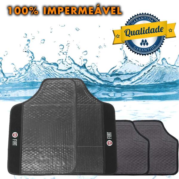 Imagem de Tapete Automotivo Universal Borracha Carro Fiat Palio Uno Grand Siena Punto Preto