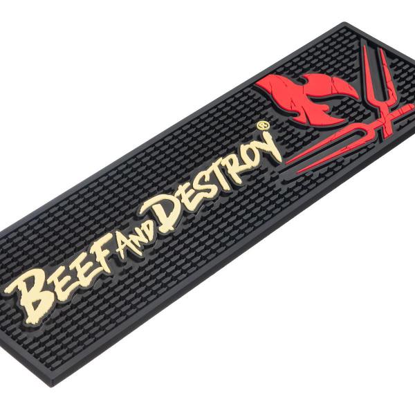 Imagem de Tapete Bar Beef And Destroy + 6 Porta Copo Cerveja Beer