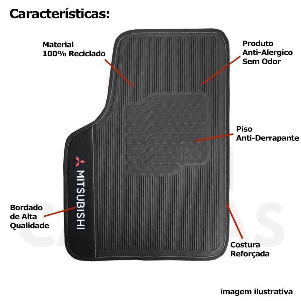 Imagem de Tapete Borracha Mitsubishi Eclipse Cross Lancer Bordado