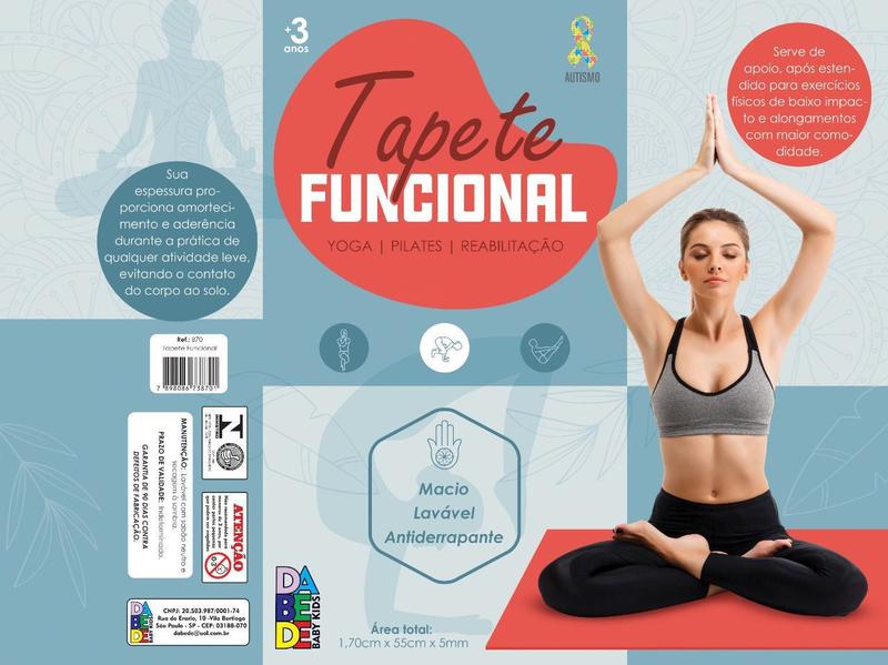 Imagem de Tapete Colchonete EVA Funcional Lilas para Yoga Fitness Pilates e Reabilitação