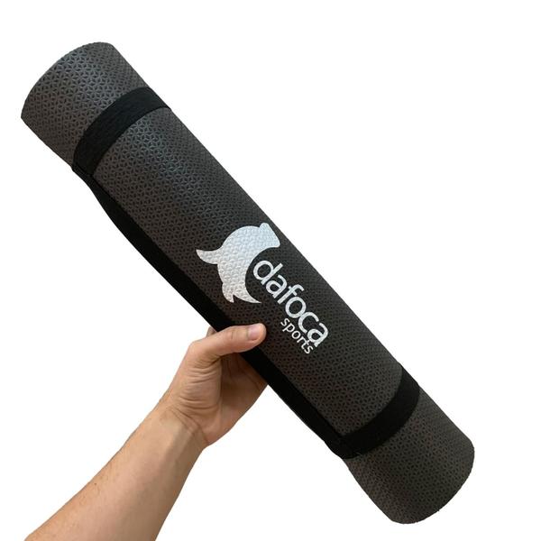 Imagem de Tapete Colchonete Para Academia Ioga Pilates Treino Funcional 180x50cm 100% EVA DF1031 Preto Dafoca Sports