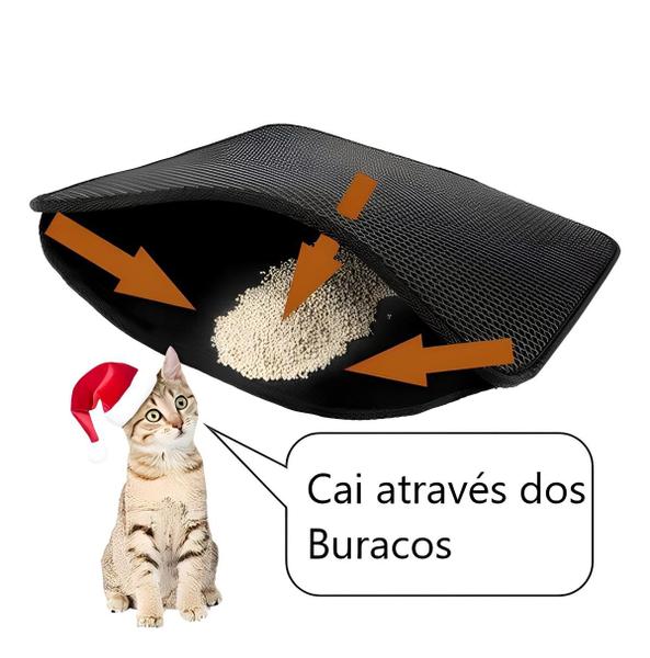 Imagem de Tapete Coletor Anti Sujeira Areia 46x31 Cm P/ Gatos Felinos