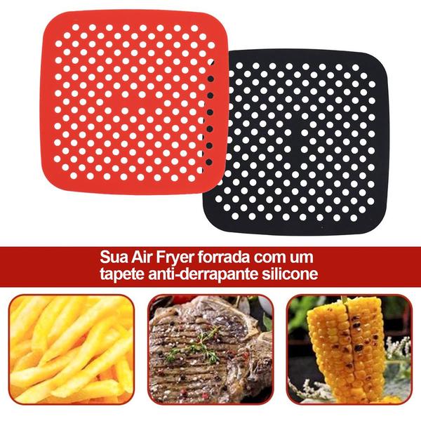 Imagem de Tapete Culinário Airfryer Silicone Antiaderente Protetor Forno Fritadeira Elétrica Universal