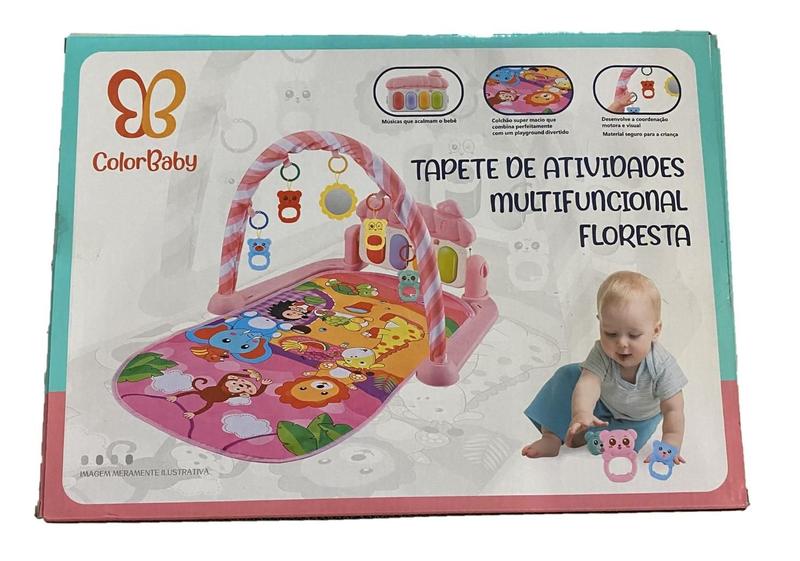 Tapete De Atividade Bebê Interativo Brinquedo Educativo Rosa - Color Baby Imagem de Tapete De Atividade Bebê Interativo Brinquedo Educativo Rosa