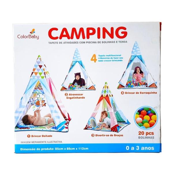 Imagem de Tapete de Atividades Camping Com Piscina de Bolinhas e Tenda - Color Baby