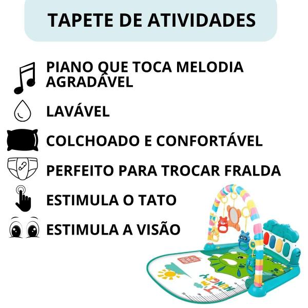 Imagem de Tapete De Atividades Com Piano Musical Mobile Bebês Ginásio Som Criança