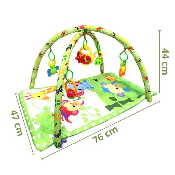 Imagem de Tapete de Atividades Musical Bebê Infantil Lavável Dobrável Acolchoado Arco Mobile Com 5 Brinquedos Importway