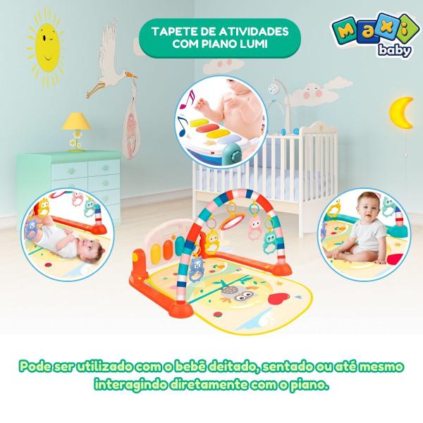 Imagem de Tapete de Atividades Para Bebê Piano Lumi Verde - Maxi Baby