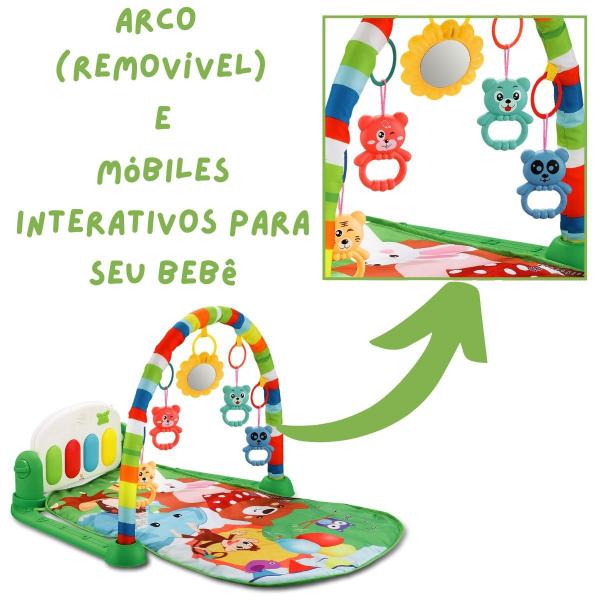 Imagem de Tapete de atividades verde bebê maternidade pianinho circo