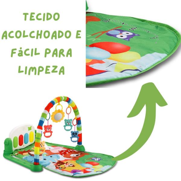 Imagem de Tapete de atividades verde bebê maternidade pianinho circo