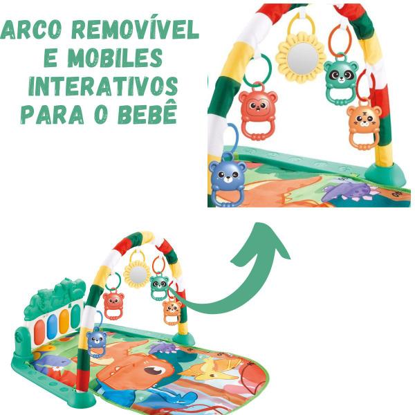 Imagem de Tapete de atividades verde bebê maternidade pianinho Dino