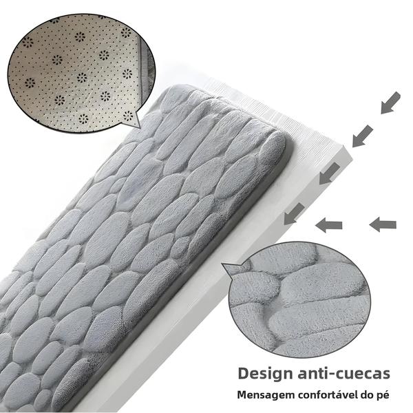 Imagem de Tapete de Banheiro Antiderrapante de Espuma Viscoelástica - Aveludado e com Relevo