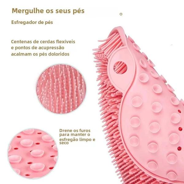 Imagem de Tapete de Banho de Silicone Antiderrapante - Esfoliante para os Pés com Massagem