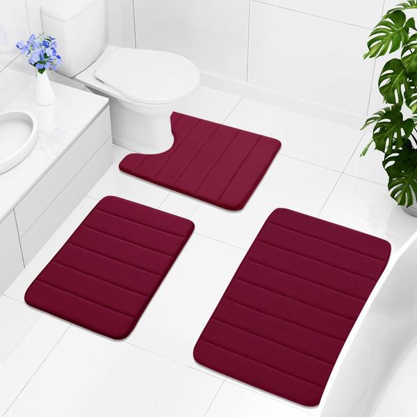 Imagem de Tapete de banho Memory Foam Buganda 60x60cm Burgundy