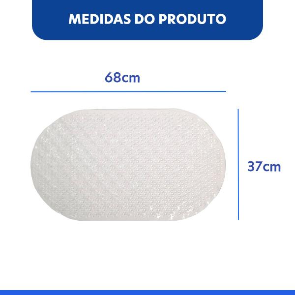 Imagem de Tapete de Box Banheiro 67x37cm - Oval Incolor