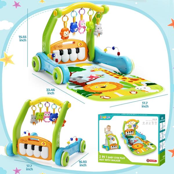 Imagem de Tapete de brincar Baby Gym com andador, piano Kick & Play de 0 a 18 meses