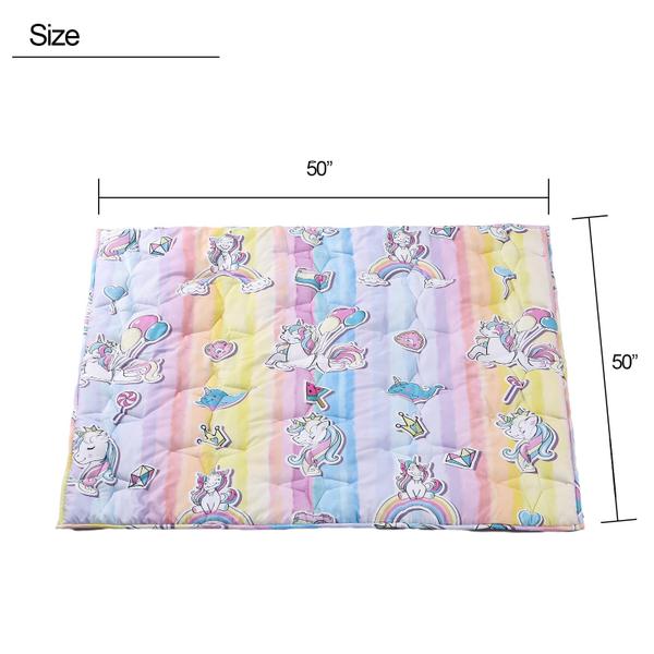 Imagem de Tapete de brincar para bebês NapCure Thick Ultra Soft Unicórnio de 130 x 130 cm