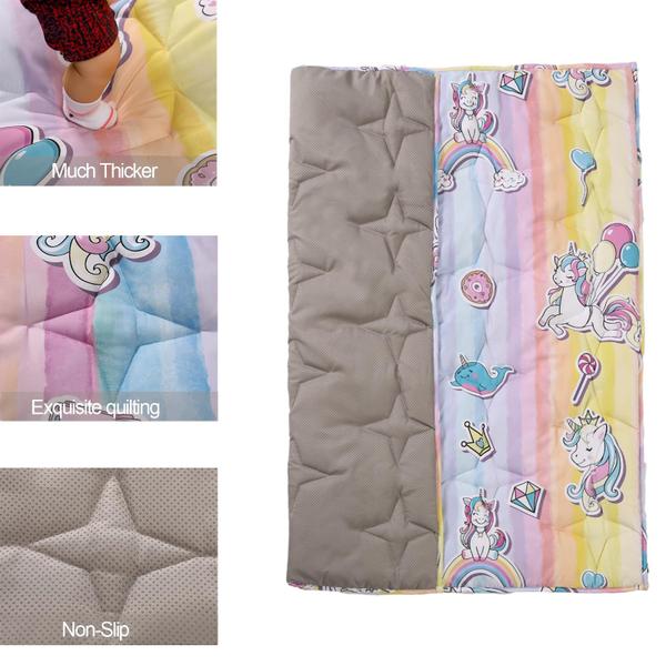 Imagem de Tapete de brincar para bebês NapCure Thick Ultra Soft Unicórnio de 130 x 130 cm