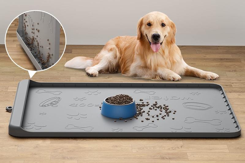 Imagem de Tapete de comida para cães Carry360 Silicone 36x24cm cinza impermeável