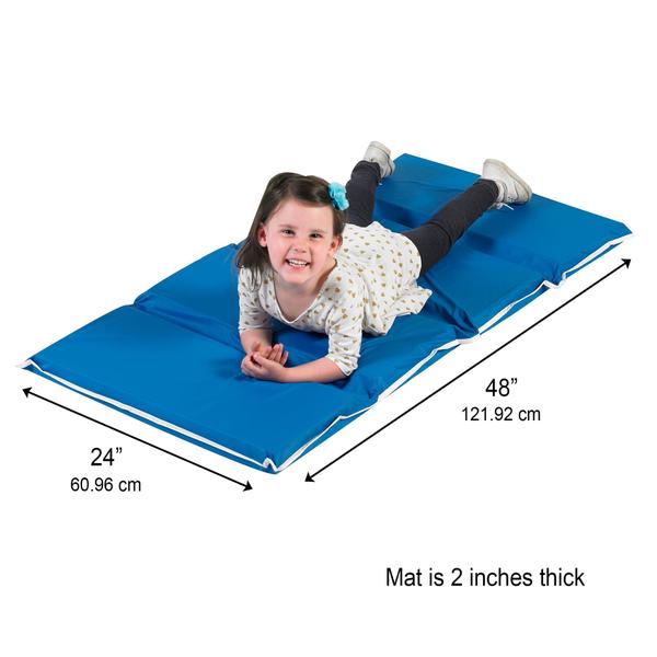 Imagem de Tapete de descanso Children's Factory Tough Duty Folding Blue 48x24x5cm