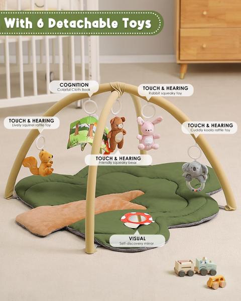 Imagem de Tapete de ginástica Baby Play PIIKAGO Woodland Tree com 6 brinquedos de 0 a 6 meses