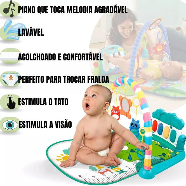Tapete De Ginastica Infantil Portátil Musical Acolchoado - ART BABY Imagem de Tapete De Ginastica Infantil Portátil Musical Acolchoado
