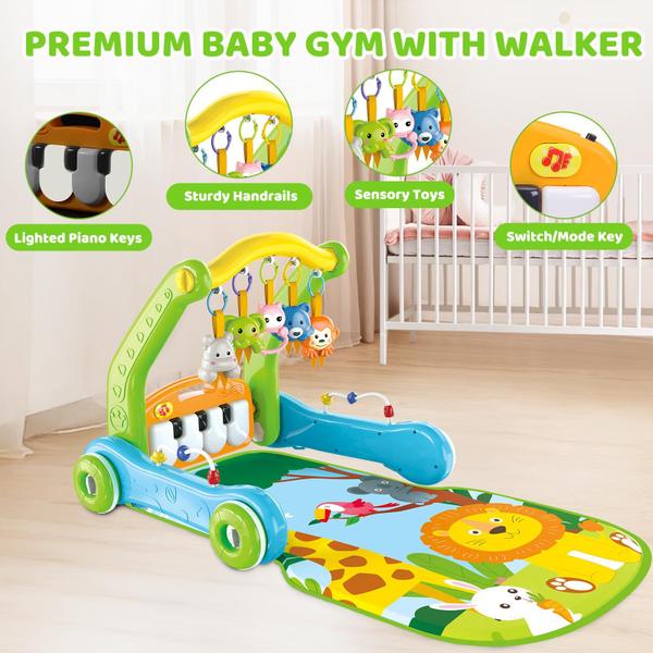 Imagem de Tapete de ginástica para bebês com Learning Walker, Tummy Time e brinquedos