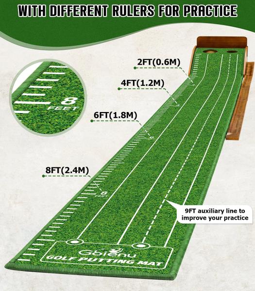 Imagem de Tapete de golfe Putting Green para uso interno/externo com retorno automático da bola