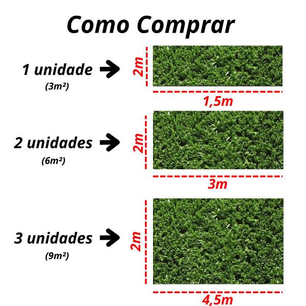 Imagem de Tapete De Grama Sintetica Artificial Decorativa Jardim - 3m²